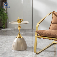 Table basse centrale mobile petite rétro métal simple rond portable moderne créatif salon meubles canapé-lit table d'appoint