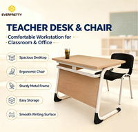 Fournitures pour enseignants, ensemble de chaises de bureau pour enseignants en bois avec dessus en mélamine moderne, avec tiroir verrouillable pour l'école et le bureau