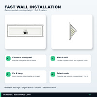 Lampe murale solaire à détecteur de mouvement 126 LED, 800LM, étanche IP65, grand angle de 180 degrés, 3 modes pour jardin, patio, allée, cour, maison