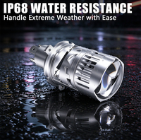 Ampoule de phare LED laser à faisceau haut et bas, super lumineuse, F92 H4, mini projecteur, 130 W, 6000 K, plug and play, pour moto, camion