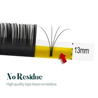 Fait à la main, vente chaude, noir mat coréen PBT pur noir Volume cachemire cils Extension de cils