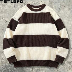 Pull Polo Rayé Tricoté Coupe Ample Style Rugby Lourd Rétro Streetwear Vente en Gros - Product Image 2