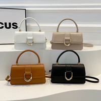 Bolso Bandolera Pequeño Cuadrado de Color Sólido, Informal y Portátil, Nuevo Bolso Cruzado Texturizado de Moda Otoño-Invierno para Mujer