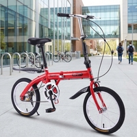 16 Zoll Single-Speed Faltrad, leichtes, tragbares Mini-Pendlerfahrrad für Damen und Studentinnen