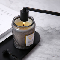 Coupe-mèche de bougie noire, éteignoir, boîtes d'emballage pour cire fondue, chauffe-bougie, ciseaux à mèche, accessoires de parfum, plateau à bougie
