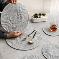 Bol épaissi casserole plat coton lin fil cuisine vaisselle tapis isolant thermique Restaurant dîner rond tressé Pot napperon