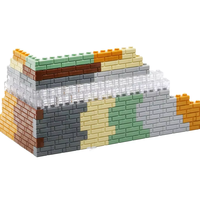 Briques MOC Mur de petites particules 1x2 1x4 points Multicolore 0,1 kg Plastique ABS Mini Briques de construction compatibles Jouet modèle éducatif