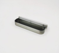 Boîte en métal rectangulaire mince et durable pour le rangement de la papeterie des enfants, recyclable, personnalisable, porte-crayons et stylos pour cadeaux et loisirs créatifs