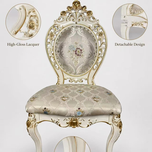 <span class=keywords><strong>Sedia</strong></span> da Pranzo Elegante in Stile Europeo, Bianco Avorio, <span class=keywords><strong>Laccata</strong></span>, in Materiale ABS di Lusso, per Casa - Product Image 1