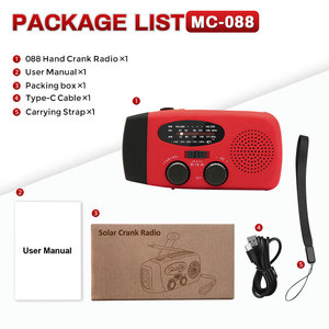 <span class=keywords><strong>Radio</strong></span> Cuaca Tenaga Surya dan Engkol Tangan, Power Bank <span class=keywords><strong>Darurat</strong></span> Indoor Outdoor 2000mAh, <span class=keywords><strong>Radio</strong></span> AM/FM NOAA <span class=keywords><strong>dengan</strong></span> Senter LED SOS, Tipe-C - Product Image 3