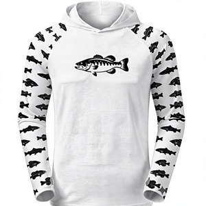 Haut de performance athlétique à manches longues pour homme avec protection solaire et motif poisson basse, idéal pour la pêche et les activités de plein air - Product Image 1