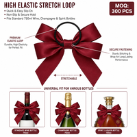 Grands nœuds décoratifs personnalisés en satin floral pour bouteilles de vin, cadeaux promotionnels de haute qualité en polyester