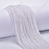 Vente en gros de pierres naturelles de différentes tailles 2mm 3mm 4mm perle ronde à facettes cristal de roche Quartz perles en vrac