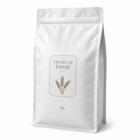 Sachet Doypack à fond plat en PE, jetable, 2 kg, laminé, imprimé sur mesure, faible MOQ, petites quantités, livraison rapide, refermable avec fermeture éclair, pour aliments