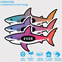 Autocollants de requin personnalisés à la mode, écologiques, impression d'autocollants découpés, logo, autocollant de requin de dessin animé