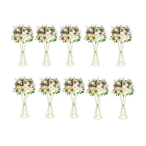 Jarrón Alto de Metal con Forma de Trompeta para Centros de Mesa, Soporte Geométrico para Centros de Mesa Florales para Bodas, Aniversarios y Ceremonias - Product Image 5