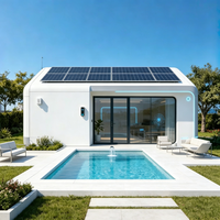Maison/cabane préfabriquée modulaire en acier personnalisée, alimentée à l'énergie solaire, pour la construction de complexes hôteliers