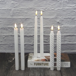 Ensemble de bougies <span class=keywords><strong>LED</strong></span> personnalisées en Offre Spéciale <span class=keywords><strong>Bougie</strong></span> conique sans <span class=keywords><strong>flamme</strong></span> pour dîner scintillant en plastique avec <span class=keywords><strong>flamme</strong></span> réelle en 3D - Product Image 1