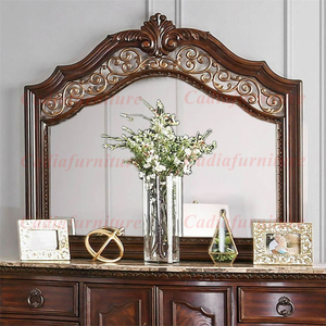 Meubles de chambre à coucher de style provincial français antique de conception européenne moderne, meubles de chambre à coucher en bois brun, ensembles de chambre à coucher principale de luxe - Product Image 4