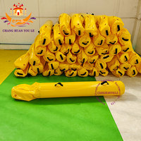Bouée de natation gonflable personnalisée jaune et rouge pour parc aquatique, longueur 2m, construction en PVC et métal