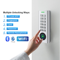 Control de Acceso con Teclado Mecánico TTlock, Bluetooth, WiFi y Lector de Huellas Dactilares, 500 Huellas, RFID, Apertura por Aplicación