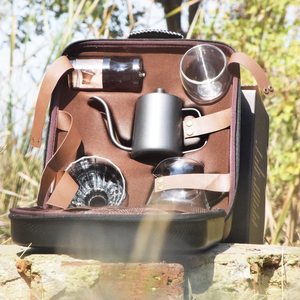 <span class=keywords><strong>2023</strong></span> populaire intérieur extérieur voyage café sac manuel cafetière ensemble avec emballage étanche 11 pièces arabe café thé ensembles - Product Image 3