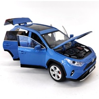 Modelo de Auto RAV4 de Aleación a Escala 1:24 con Licencia Oficial, 6 Puertas Abatibles, Función de Retroceso, Sonido y Luces, Regalo para Niños