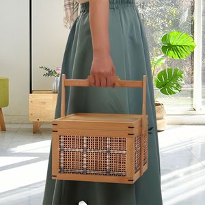 Bamboo Storage Box Rectangle Double Layer Tea Snack Packaging Chinese Style Gift Box - Product Image 4