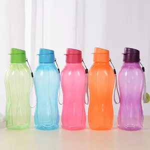 Botol air plastik 800ML portabel, cangkir air olahraga luar ruangan kapasitas besar warna Solid Ruang minum plastik