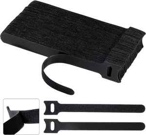 50 attaches-câbles réutilisables Jiaen de 6 pouces, sangles de câbles réglables, organisateur de câbles écologique, enrouleur de câbles à boucle auto-agrippante efficace - Product Image 1