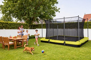 <span class=keywords><strong>Trampoline</strong></span> de jardin encastré personnalisable avec filet de sécurité rectangulaire, garantie 1 an, sûr, durable, en mousse PVC galvanisé - Product Image 3