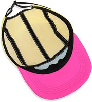 Casquette de baseball néon 5 panneaux en gros, style rétro années 80-90, en nylon réglable, sportive, tropicale, respirante et imperméable pour femmes, hommes et adultes