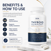 Capsules de bien-être de la thyroïde avancées, soutien quotidien du métabolisme et formule d'équilibre énergétique, supplément de bien-être à base d'extraits végétaux, OEM