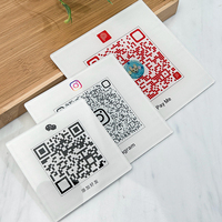 Support de code QR Wi-Fi carré en acrylique transparent, support de code-barres en acrylique transparent pour restaurant