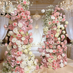 Fleurs artificielles en soie JC, roses roses faites à la main, parfaites pour les décorations <span class=keywords><strong>de</strong></span> lieux <span class=keywords><strong>de</strong></span> mariage et d'anniversaires - Product Image 1