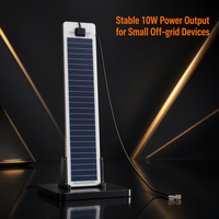Panneau solaire ETFE fin et flexible de 10 W, module solaire monocristallin léger et pliable pour mini-centrale électrique, camping en plein air, appareils IoT
