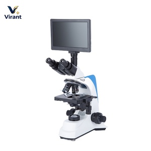 <span class=keywords><strong>Microscope</strong></span> numérique trinoculaire vétérinaire avec moniteur LCD HD et objectifs multiples pour l'échantillonnage de <span class=keywords><strong>sang</strong></span>, de sperme et de tissus animaux - Product Image 1