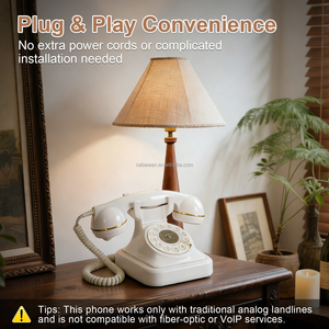 <span class=keywords><strong>Téléphone</strong></span> <span class=keywords><strong>fixe</strong></span> antique de style rétro, <span class=keywords><strong>téléphone</strong></span> filaire pour la maison, le bureau ou l'hôtel - Product Image 4