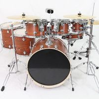 High Grade Walnut Veneer Acoustic Drum Set 7 Piece Complete Drum Kit With All Hardware Cymbals For Band Stage Performance Jazz