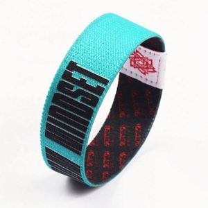 Bracelet en tissu élastique personnalisé avec logo imprimé double face pour la mode et les fins promotionnelles - Product Image 1
