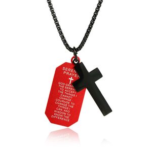 Medagliette per cani in alluminio cristiano religioso colorato <span class=keywords><strong>argento</strong></span> oro nero buona fortuna collana con ciondoli a croce in acciaio inossidabile per uomo - Product Image 1