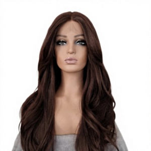 Peluca frontal de encaje HD de ondas sueltas marrón oscuro premium, cabello humano virgen brasileño, peluca larga ondulada en capas para mujer - Product Image 1