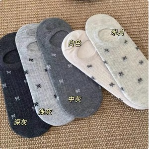 Women's Bow Pattern Invisible Boat <b>Socks</b> Thin Non Slip Breathable Summer Casual <b>Socks</b> In Multiple Colors - Product Image 1