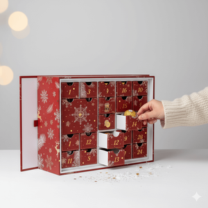 <span class=keywords><strong>Calendario</strong></span> de Adviento de Lujo con Forma de Libro, Empaque Rígido de Papel con 24 Cajones para Regalos Navideños - Product Image 2