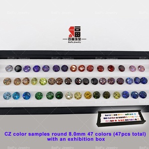 Đá <span class=keywords><strong>CZ</strong></span> tròn 8mm chất lượng cao, màu sắc tự nhiên, không gắn khung, thương hiệu Baifu Jewelry - Product Image 5