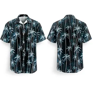 2024 Весенняя Мужская модная пляжная рубашка с коротким рукавом и принтом, устойчивая дышащая свободная Цветочная дизайнерская ODM поставка