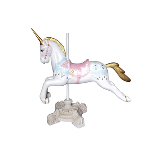 Carrousel taille réelle en fibre de verre, grande taille, joyeux go autour du cheval, statue de carrousel de parc d'attractions personnalisée - Product Image 2