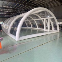 Abri de piscine gonflable résistant aux UV, tente de protection contre les intempéries avec protection contre la pluie et le soleil pour piscine gonflable de jardin