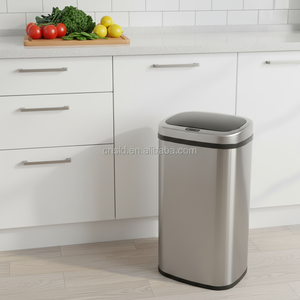 Poubelle intelligente à capteur 50L en acier inoxydable, la plus vendue en 2026, avec couvercle, fonctionnant sur piles, <span class=keywords><strong>pour</strong></span> cuisine, maison et bureau - Product Image 2