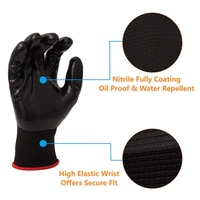 Guantes de Seguridad Premium SNELL Completamente Recubiertos de Nitrilo, Resistentes al Aceite, Impermeables y Antideslizantes para Trabajos en Campos Petroleros, Jardinería y Pesca